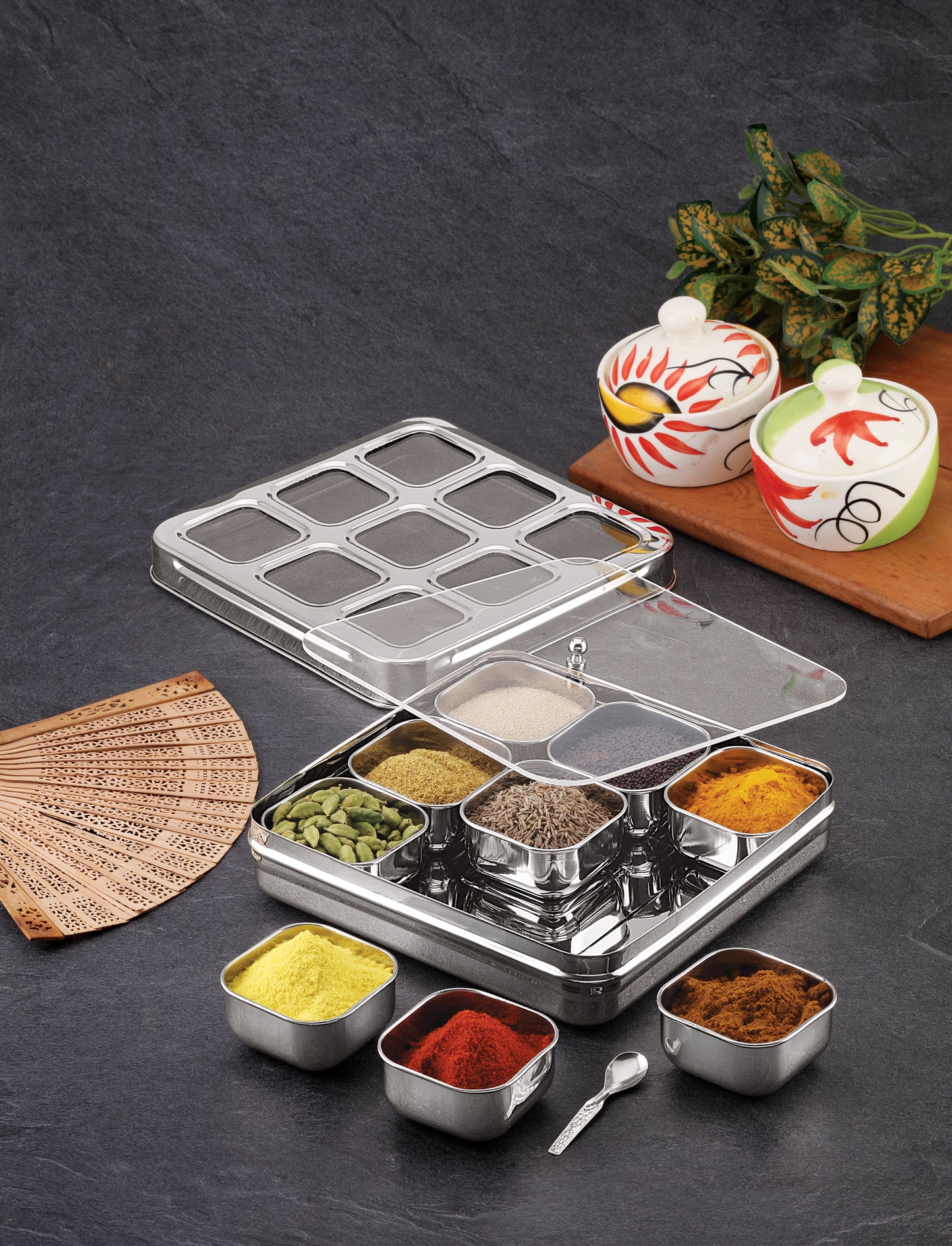 Square Spice Box / Masala Dabba