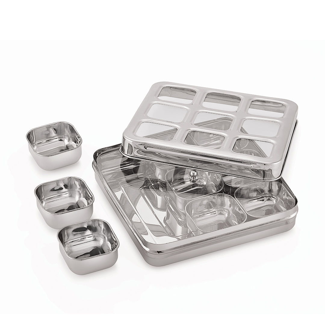 Square Spice Box / Masala Dabba