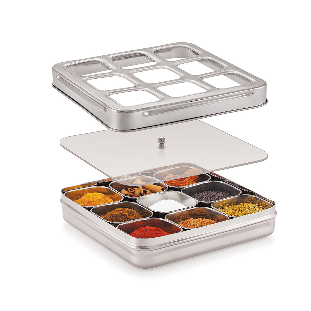Square Spice Box / Masala Dabba
