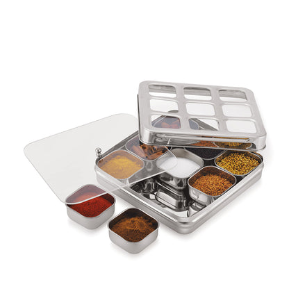 Square Spice Box / Masala Dabba