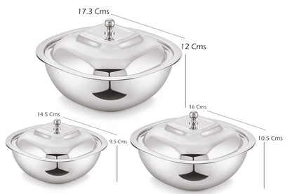Square Bowls with Lid | Set of 3