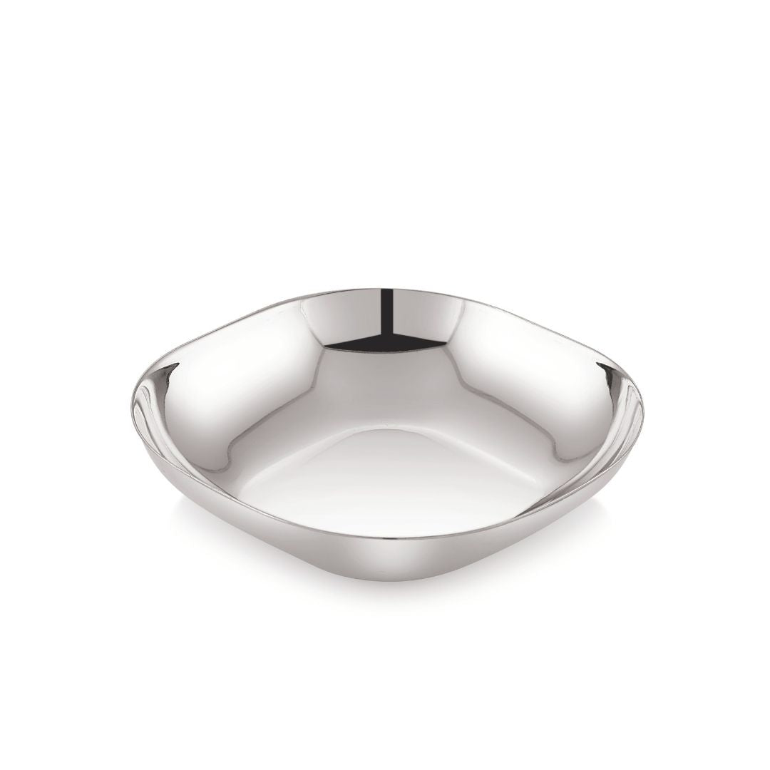 Stainless Steel Square Flat Bowls (Vatis) | Pack of 6