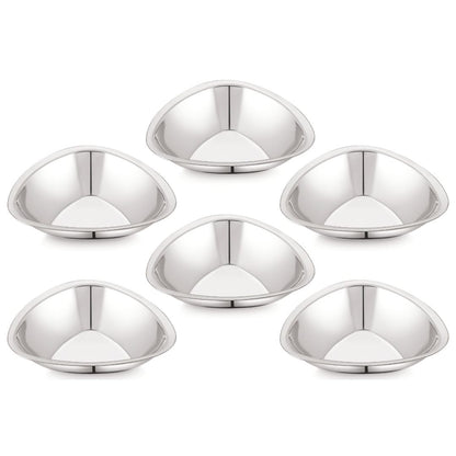 Stainless Steel Triangle Bowls (Vatis) | Pack of 6