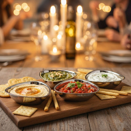 Stainless Steel Triangle Bowls (Vatis) | Pack of 6