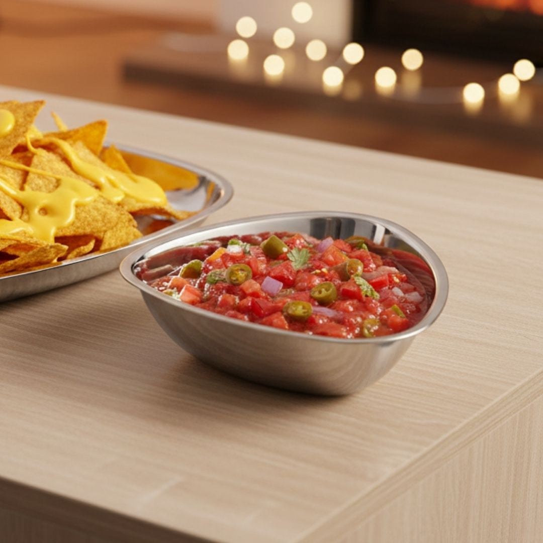 Stainless Steel Triangle Bowls (Vatis) | Pack of 6