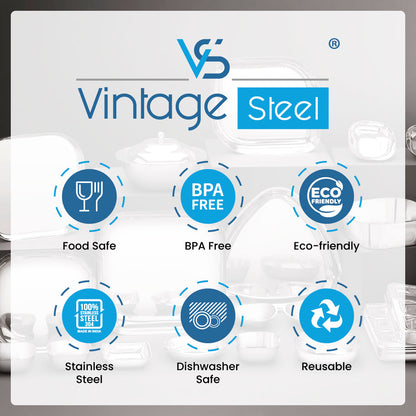 VS Vintage Steel Square Spice Box / Masala Dabba